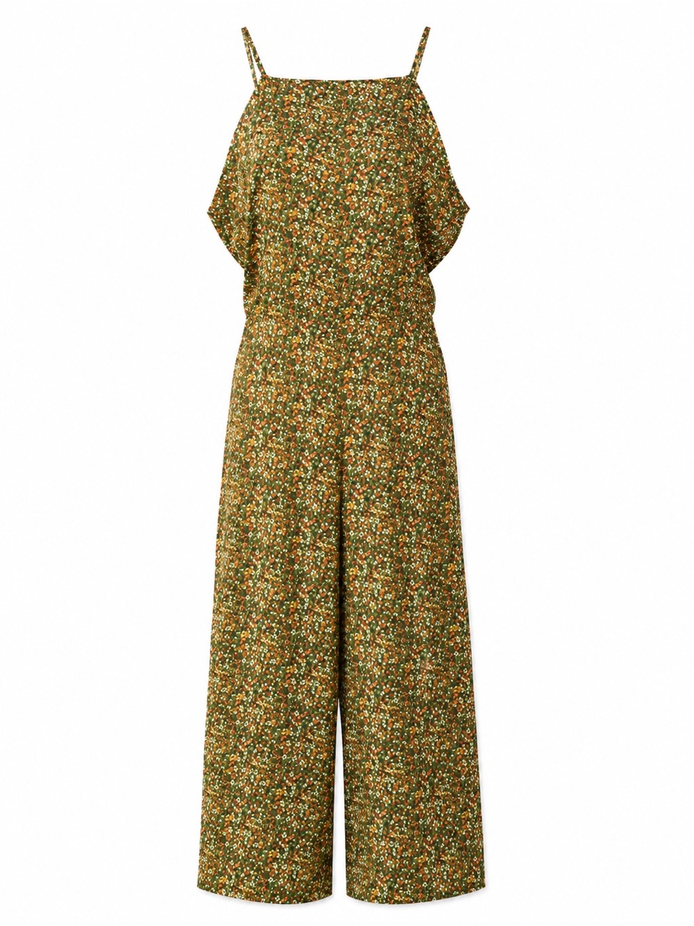 Material Girl Women's Olive Floral Thin-Strap Jumpsuit